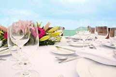 beach wedding reception photo